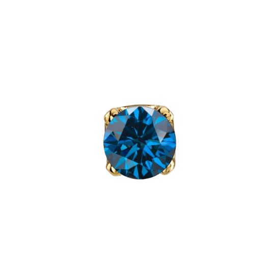 Ocean Blue Diamond Round - Threadless