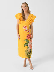 Farm Rio Women's Spring Awakening Midi Dress - Saint Bernard