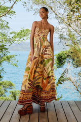 Foliage Sketch Sand Maxi