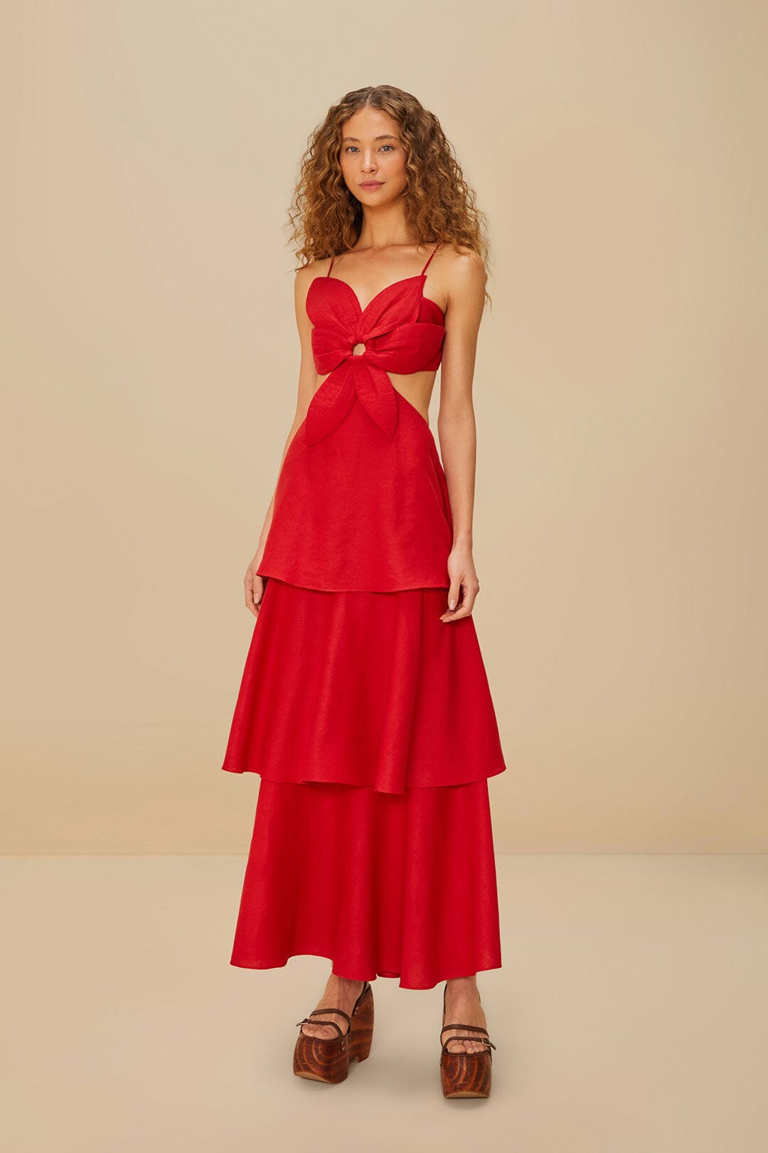 Red Flower Maxi Dress