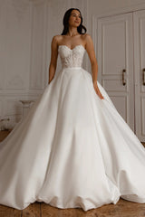 2 in 1 Wedding Dress With Detachable Skirt