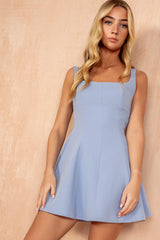 Madelyn Blue Skater Mini Dress