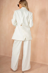 Jean White Split Back Blazer