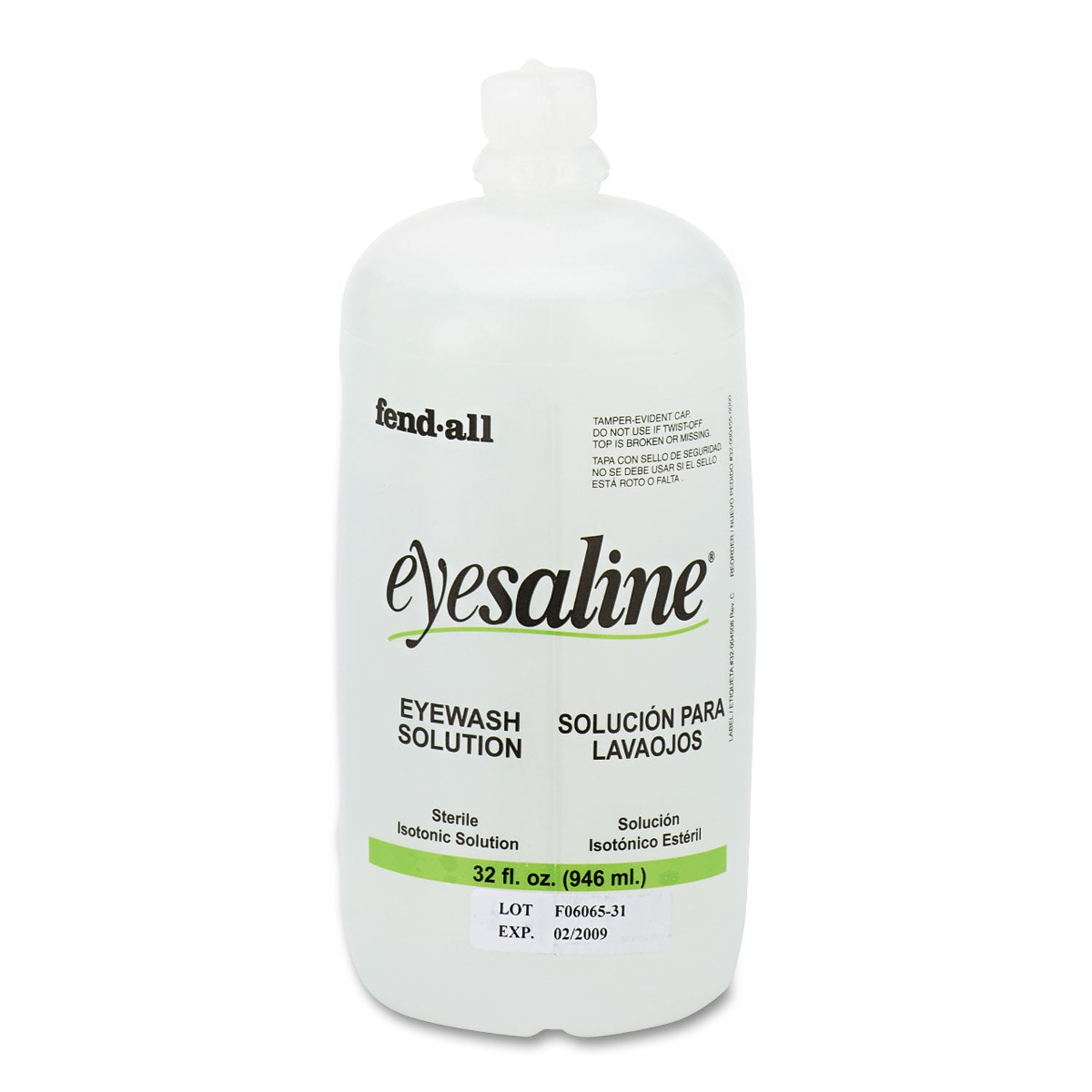 Honeywell Fendall Eyesaline Eyewash Saline Solution Bottle Refill, 32 oz Bottle (FND3200045500EA)