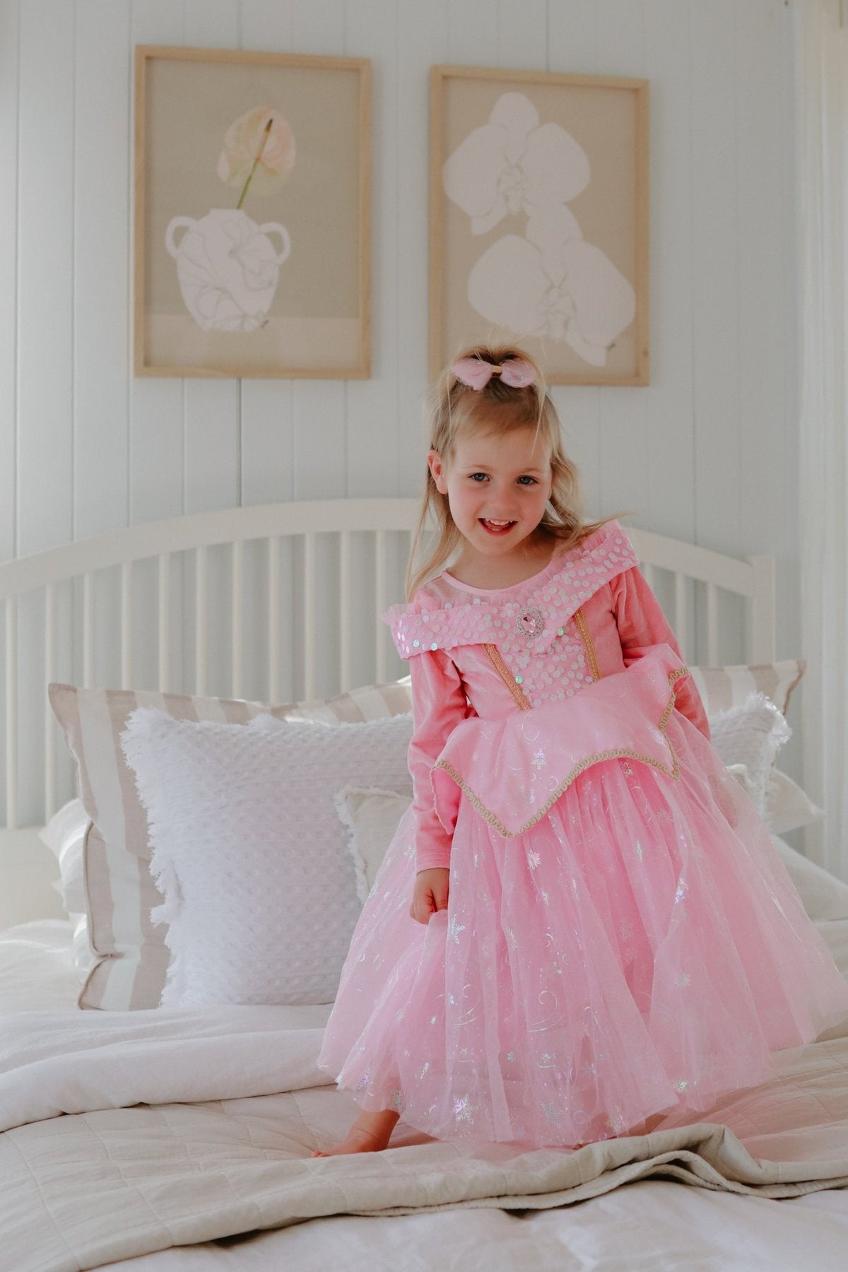 Enchanted Pink Princess Birthday Long Sleeve Party Dress Costume - Fox Baby & Co