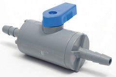 Top Brand Ball Valve, PVC, Inline, 1-Piece, Pipe Size 3/8 in, Connection Type Barb x Barb - 6381690