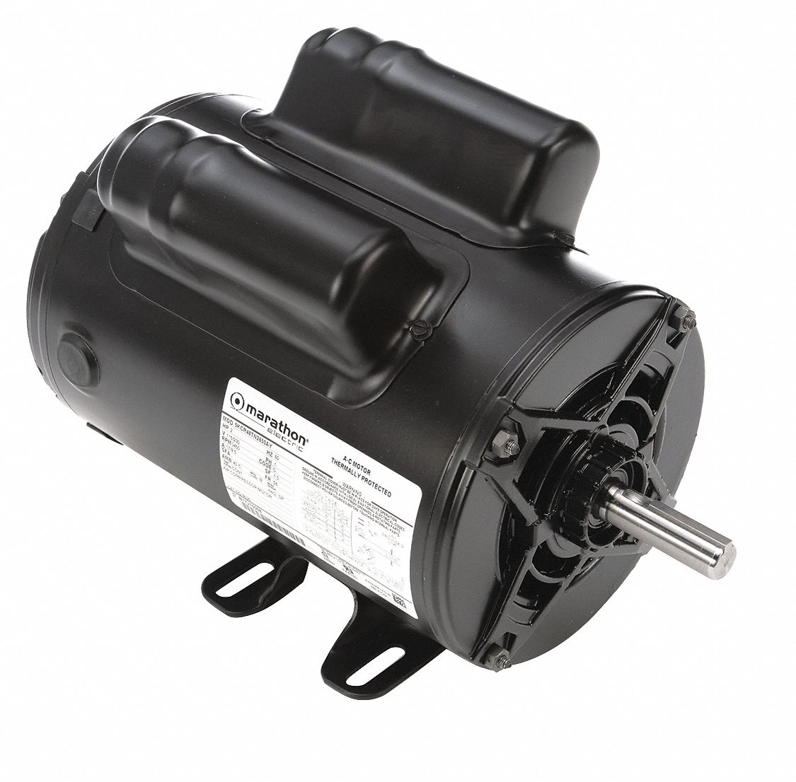 Marathon Motors 2 HP Commercial Duty Air Compressor Motor,Capacitor-Start/Run,3450 Nameplate RPM,115/230 Voltage - 5KCR48TN2650Y