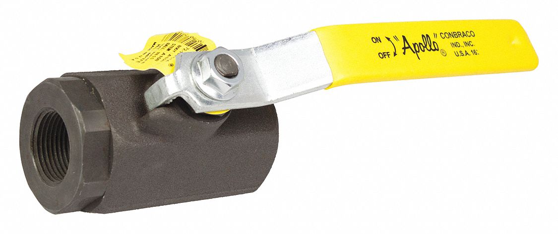Apollo Ball Valve, Carbon Steel, Inline, 2-Piece, Pipe Size 1/2 in, Connection Type FNPT x FNPT - 72-103-01-A