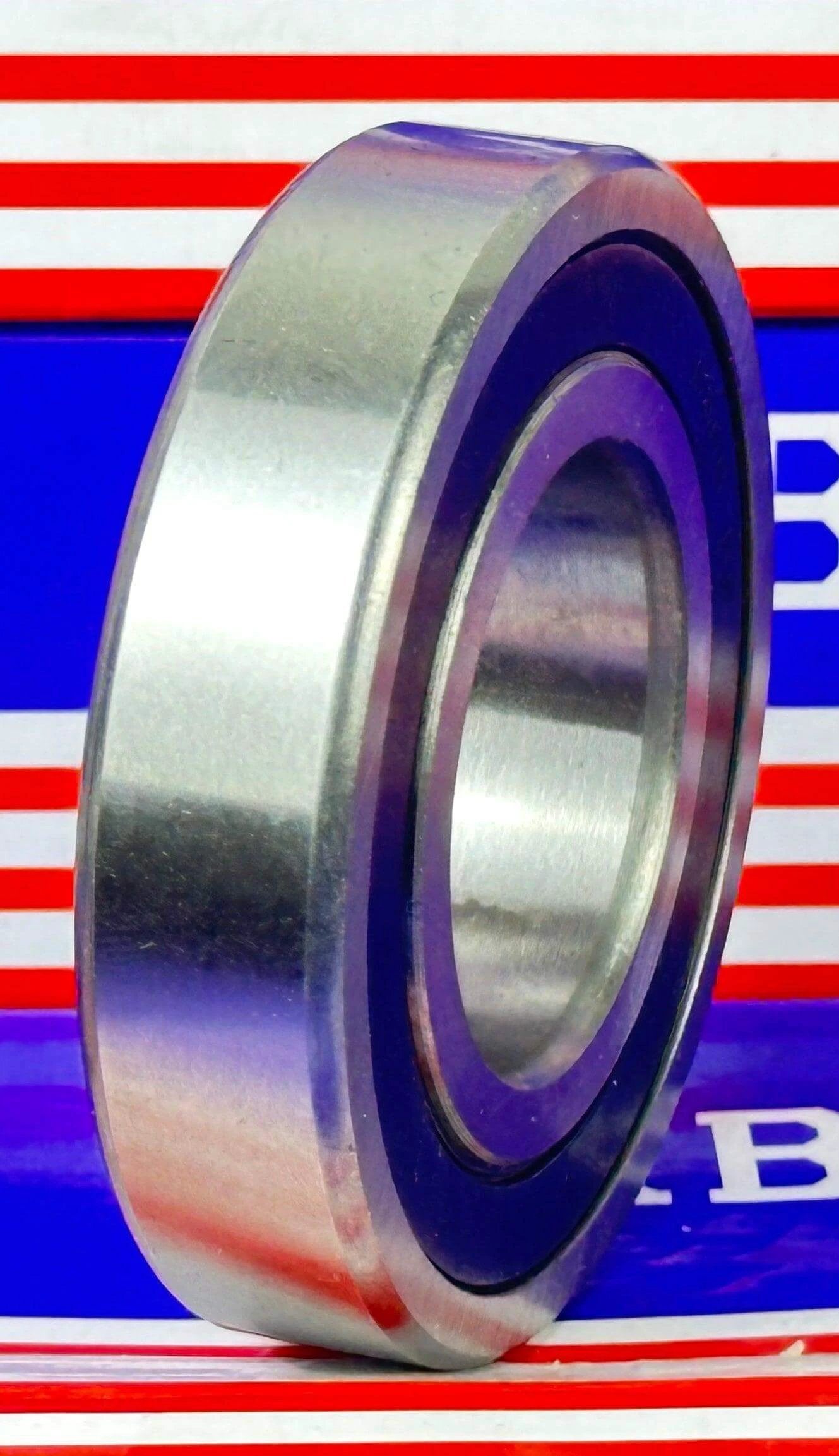 MR6208-2RS Bearing 40x80x18mm Sealed Ball Bearing side view, chrome steel with visible rubber seals, suitable for machinery.