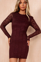 Niamh Plum Lace Bodycon Dress
