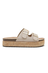 Florence Stone Espadrille Flatform Sliders
