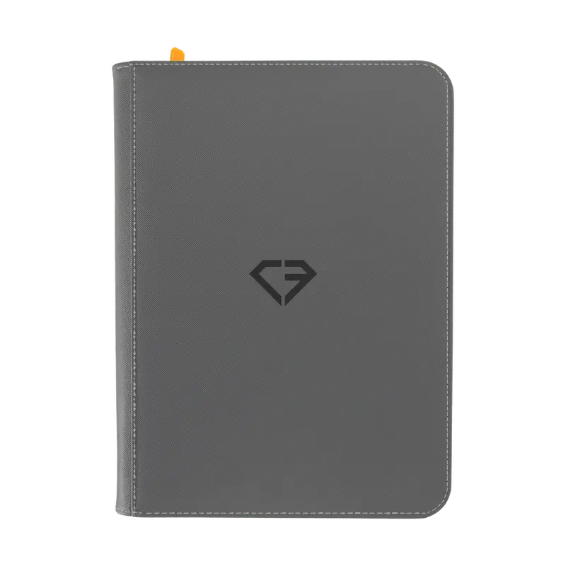 4 Pocket Oversized Card Binder in gray color, perfect for storing oversized trading cards.