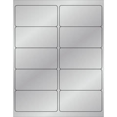 4 x 2" Silver Foil Rectangle Laser Labels 1000/Case