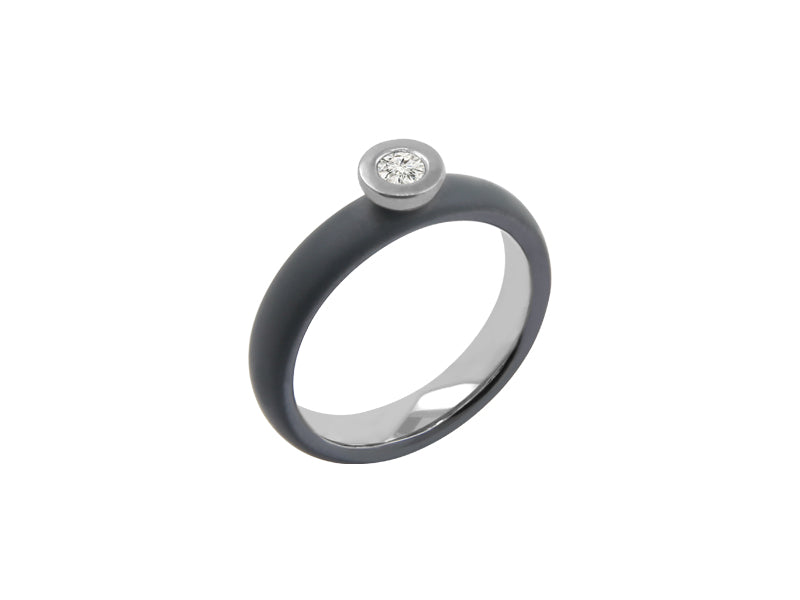 Zeezen Ring Oxyderet Titan 0,01Ct Labgrown Diamant 4.089.38