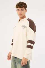 Common Need Imperium Rugby Shirt Off White/Brown