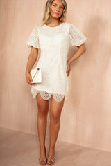 Sabina Cream Pearl Embellished Dress