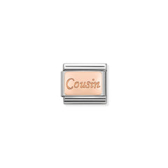 Charm Gravé Cousin - Or Rose 9K