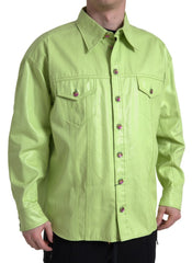 Dolce & Gabbana Sample Sale Dolce & Gabbana Green Cotton Collared Button Down Shirt - | Designer outlet