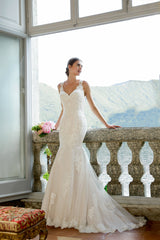 *NEW* Sincerity Satin Mermaid/Trumpet Style Wedding Dress with Lace - #44142