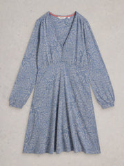 White Stuff Meg Jersey Dress Blue Multi
