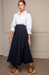 Astrid Marine Poplin Skirt