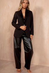 Matilda Black Sequin Lapel Blazer