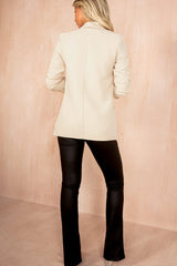 Maxine Stone Ruched Sleeve Blazer