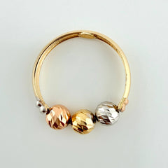 Anillo Trío Bolas 1.5gr / T8 1/2 / Tres Oros 18K