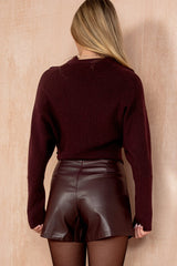 Emmie Plum PU Wrap Skort