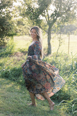 Steph Smocked Button-Front Maxi Dress in Midnight Floral *Final Sale*