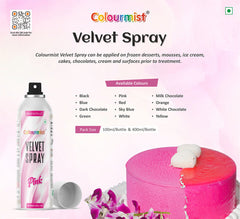 Colourmist Velvet Spray ( White Chocolate ), 400ml | Premium Cocoa Velvet Butter Spray Color for Frozen Dessets & Cakes | ( White Chocolate ) | 400ml
