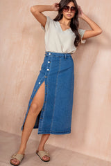 Bethany Dark Blue Denim Skirt