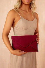 Diana Burgundy Suedette Detachable Chain Bag