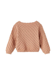 STRIKKET CARDIGAN - BRUN / CAFE AU LAIT