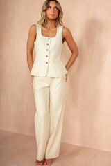 Jo Ivory Tailored Straight Leg Trousers