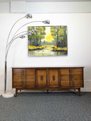 1960's Mid Century Modern Bassett Mayan 9 Drawer Walnut Dresser