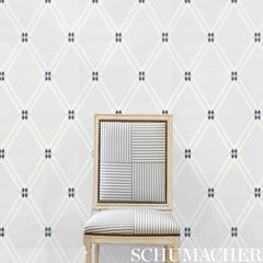 Asolo Mineral by Schumacher Modern Trellis Argyle Wallpaper – Schumacher 5009243