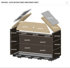STUV -  50101023 SF 22110 vuurvaste steen donker 448x170x40 - pierre réfractaire foncé