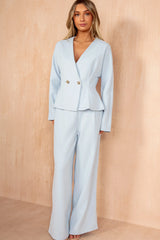 Luisa Blue Wide Leg Trousers