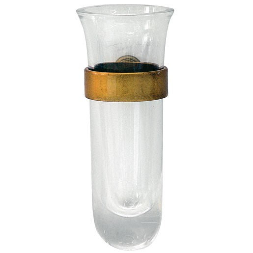 Vaso porta orchidea 10cm - In vetro con fascia in bronzo, a parete 50340