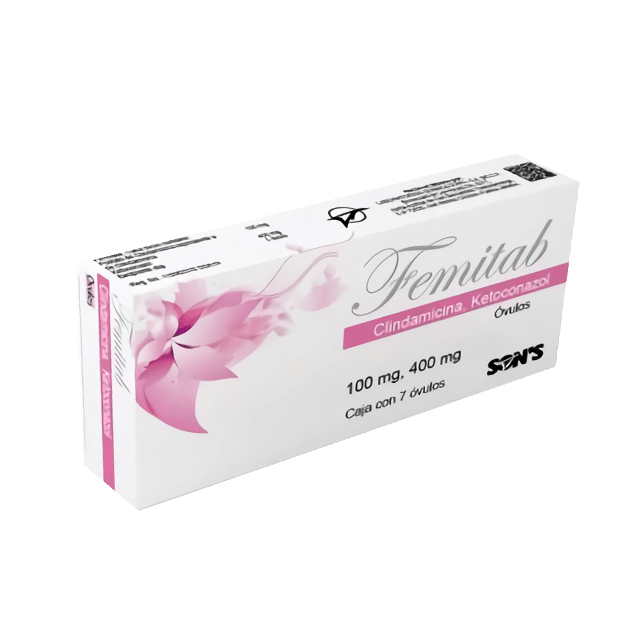 CLINDAMICINA , KETOCONAZOL FEMITAB 100MG, 400MG , CAJA C/7 OVULOS
