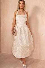 Dylan Blush Floral Jacquard Midi Dress