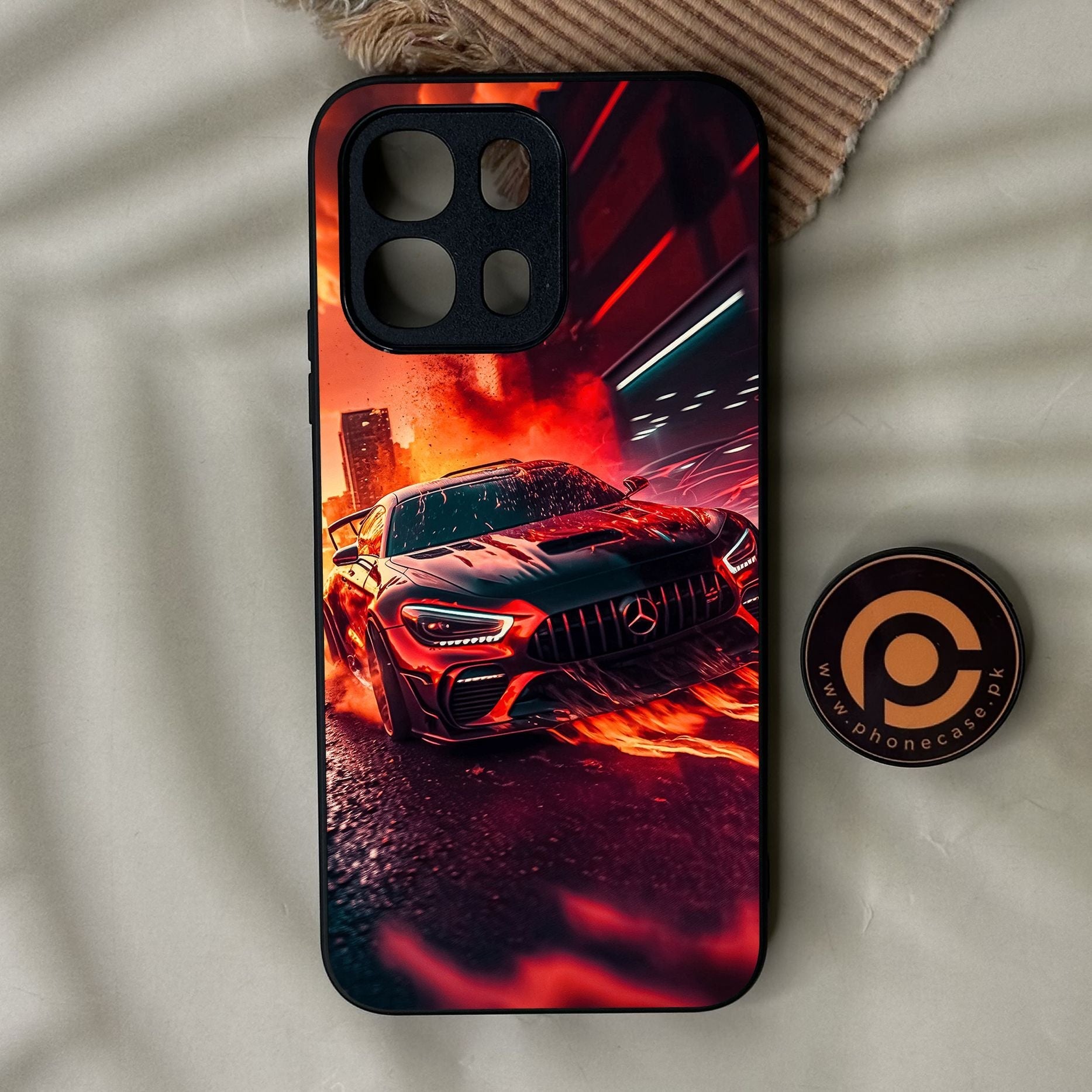 Oppo A6 4G - Racing Design 3 - Premium Metal Printed Soft Bumper Shock Proof Case
