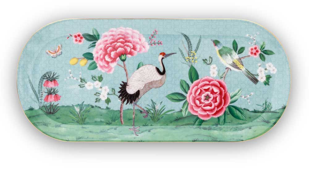 Produktbillede af Pip studio Porcelæn Blushing Birds Stor fad Blue på tilbud i høj kvalitet