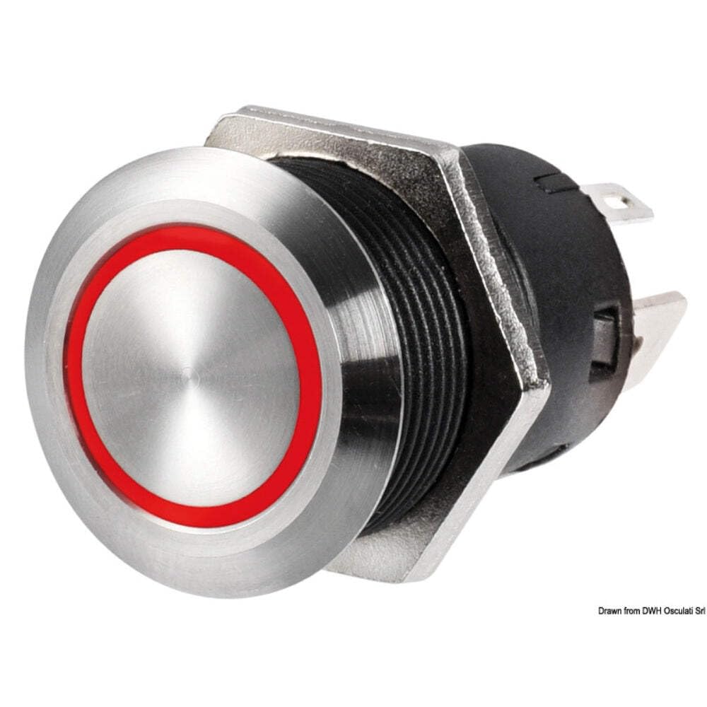 OSCULATI Interruttore Flat Inox ON-off 24 V Rosso