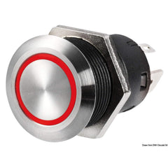 OSCULATI Interruttore Flat Inox ON-off 24 V Rosso