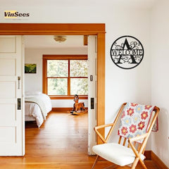 VinSees Metal Initial Welcome Sign Metal Monogrammed Sign Metal Letter Wall Art Decor (P), Personalized Family Name Sign for Home Porch Front Door Outdoor, Personalized Gifts for Family
