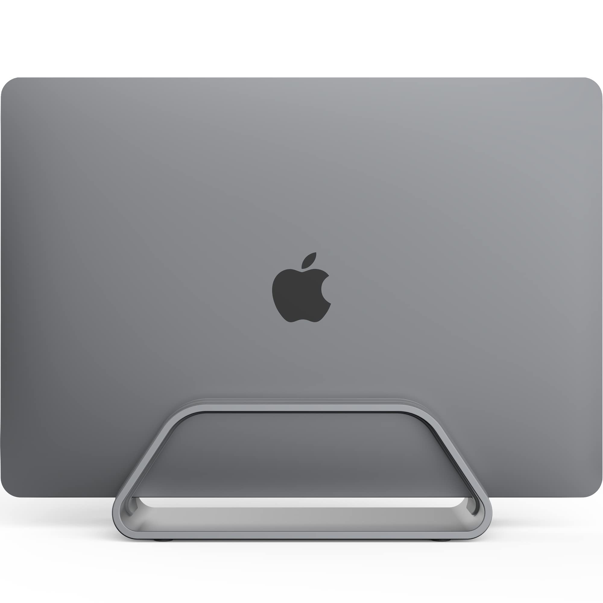 HumanCentric Vertical Laptop Stand for MacBook, Compatible with MacBook Pro Stand, MacBook Air Stand, Laptop Holder for Apple Laptop Desk Stand, Laptop Vertical Stand, MacBook Stand in Space Gray