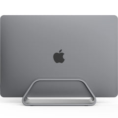 HumanCentric Vertical Laptop Stand for MacBook, Compatible with MacBook Pro Stand, MacBook Air Stand, Laptop Holder for Apple Laptop Desk Stand, Laptop Vertical Stand, MacBook Stand in Space Gray