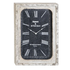 Urban Designs Portobello Antique-Style Weathered Classic Wall Clock - Cracked Beige Frame